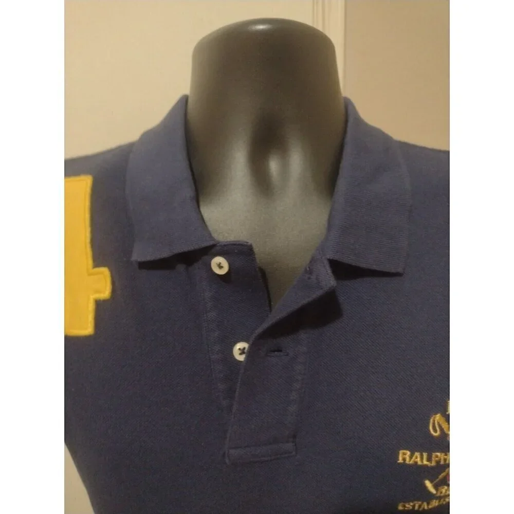 POLO RALPH LAUREN Navy Blue RLPC 1967 Polo Shirt 100% Cotton Boys Size XL (20)
